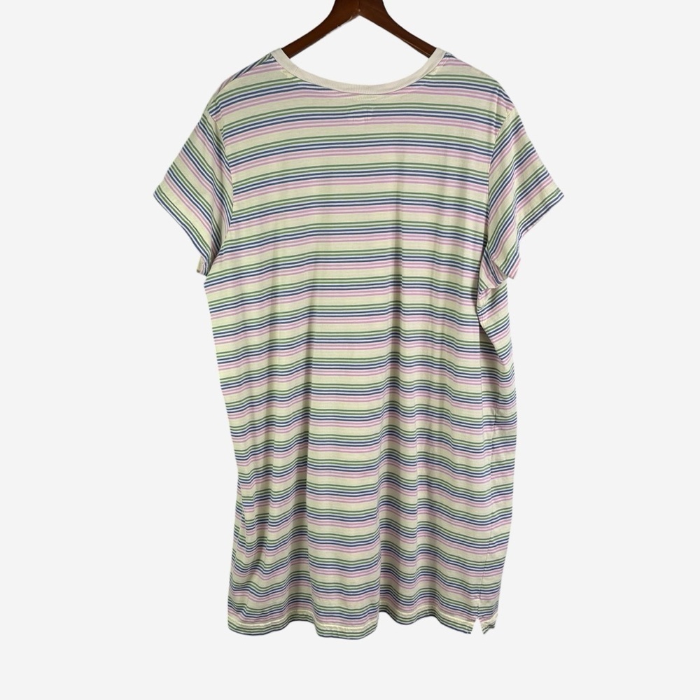 PACT Organic Cotton Tee Dress Size 3XL Multicolor Striped Sustainable *Read - Picture 3 of 9